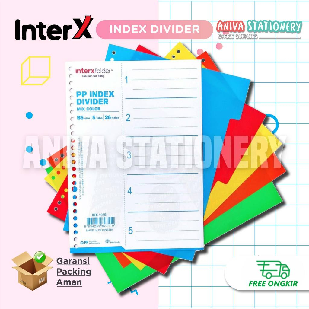 

Index Divider B5 (10 Tab) / Pembatas Binder Note