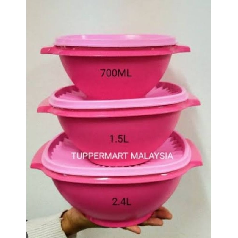 Pink Ruby Bowl/Bowl Pink/Tupperware Malaysia/Tupperware pink/Tupperware Pontianak/Tupperware langka