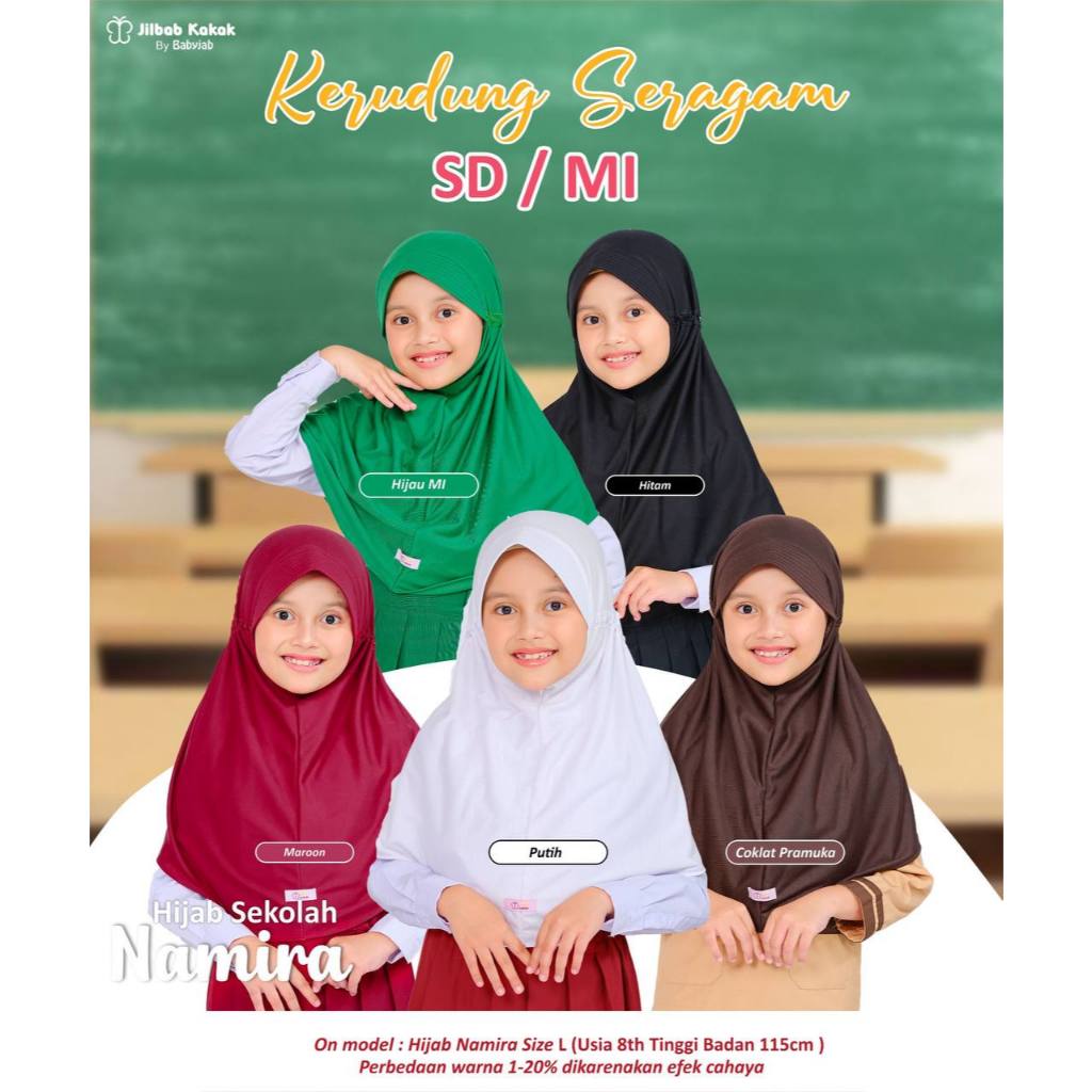 NAMIRA HIJAB SERUT BY JILBAB KAKAK HIJAB SEKOLAH ANAK JILBAB KAOS TALI SERUT