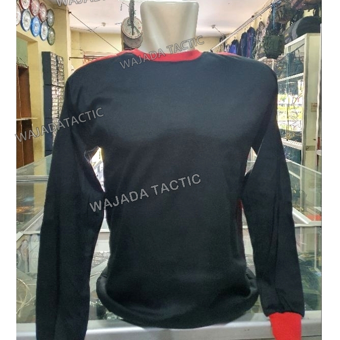Kaos Kombinasi Lengan Panjang Hitam - Kaos Lapangan Pramuka PMR