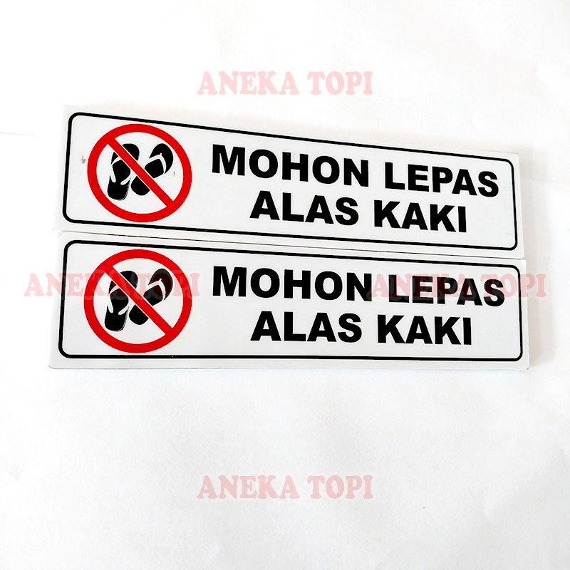 

Papan Pemberitahuan Mohon Lepas Alas Kaki Putih Papan Tulisan Dinding - Aneka Topi