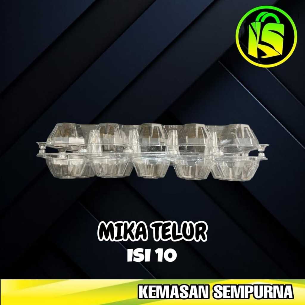Mika Telur PET / Egg Tray / Tray Telur Tebal Isi 10 Butir dengan Pengunci / Lock