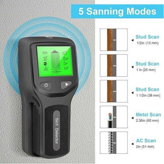 COD HPR Detektor Logam Kayu 5 in 1 Wall Detector Stud Column HW430 / pendeteksi logam emas dalam tan