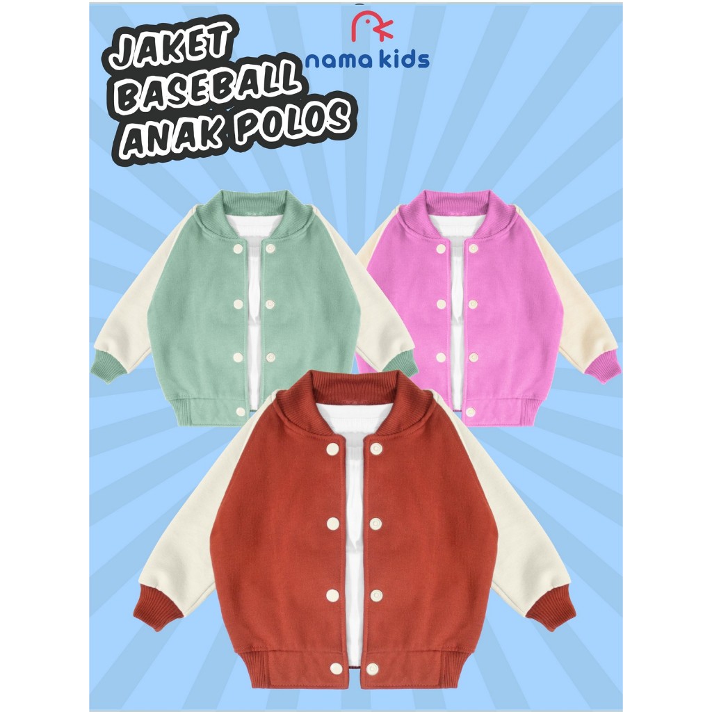 Sweater Anak varsity Polos Sweater Baseball Anak