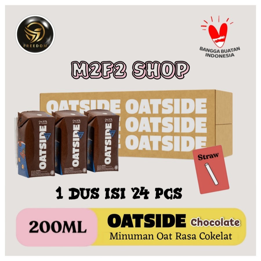 

OATSIDE Mini Chocolate Oat Milk | Susu Gandum Cokelat Kotak UHT | Straw - 200 ml (Kemasan Karton)