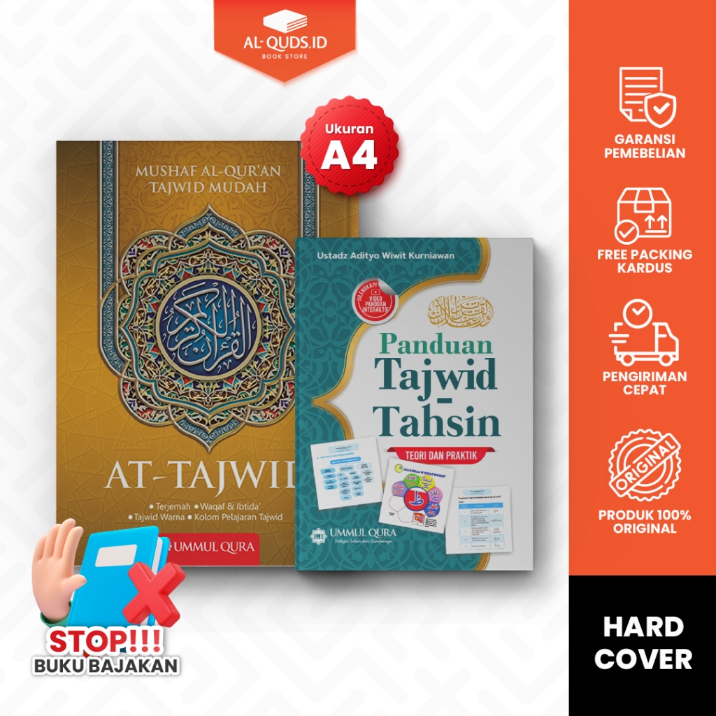 Paket Belajar Al-Qur'an At-Tajwid UKURAN JUMBO A4 dan Panduan Tajwid Tahsin