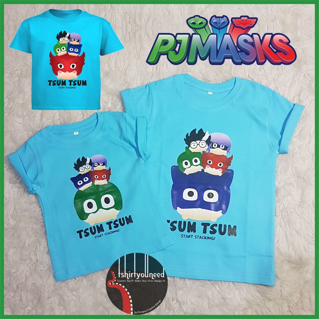 Kaos Anak Dewasa TYN Tsum Tsum CatBoy Cat Boy Owlette Gekko Gecko