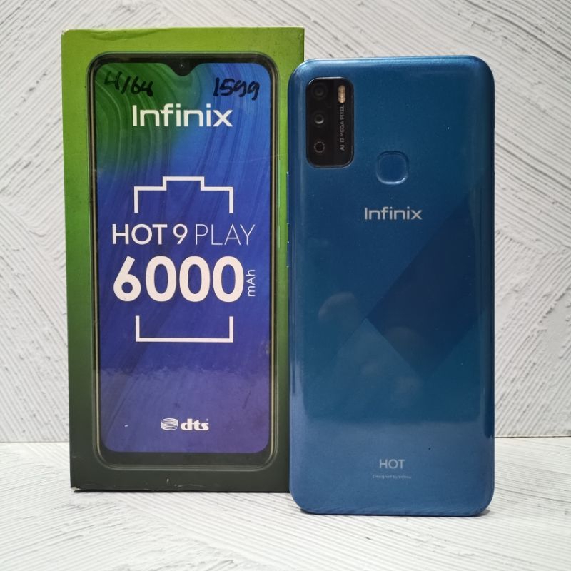Infinix Hot 9 Play 4/64 GB Handphone Second Fullset