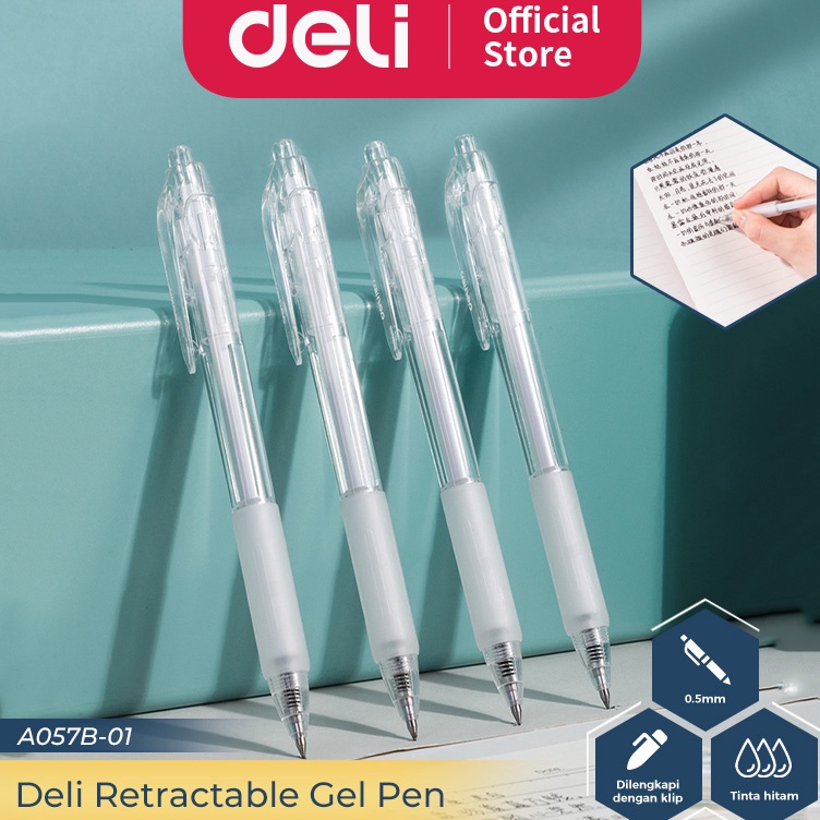 

KODE S8L3 Deli Retractable Gel Pen Pulpen Cetek 5 mm Isi 12 pcs A57B112PCS