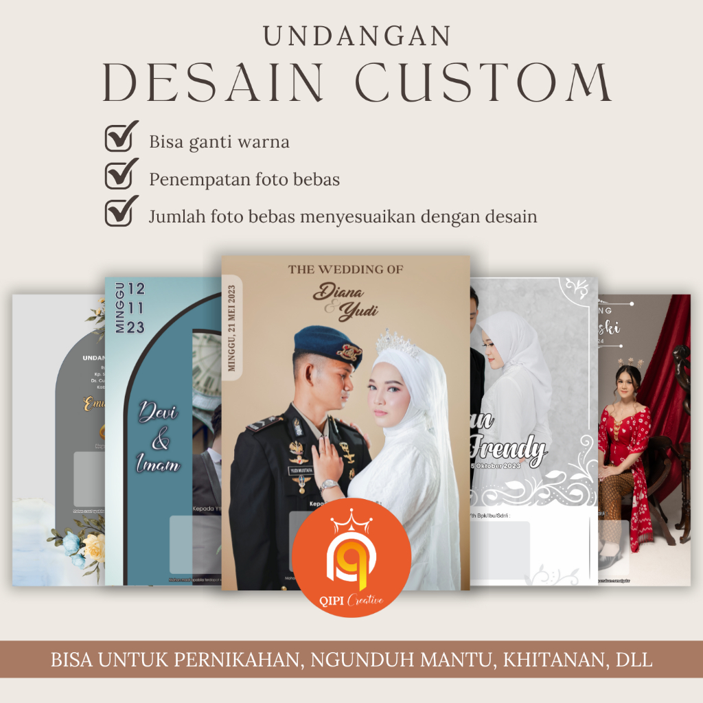 Undangan Pernikahan Custom (Pemesanan <300 PCS)