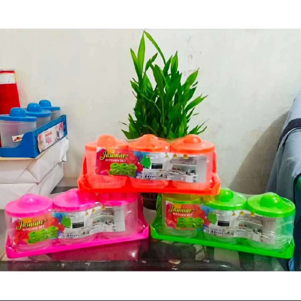 Wadah Bumbu Isi 3 / Jasmine Kitchen Set / Tempat Bumbu Isi 3