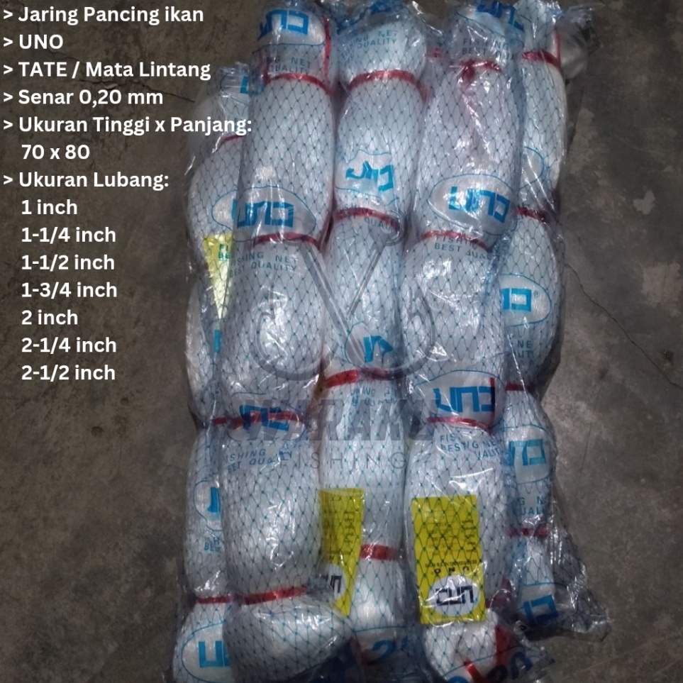 KODE C99O Jaring Ikan  Pukat UNO 2 Lubang 1 inch  3 inch 7x8 TATE