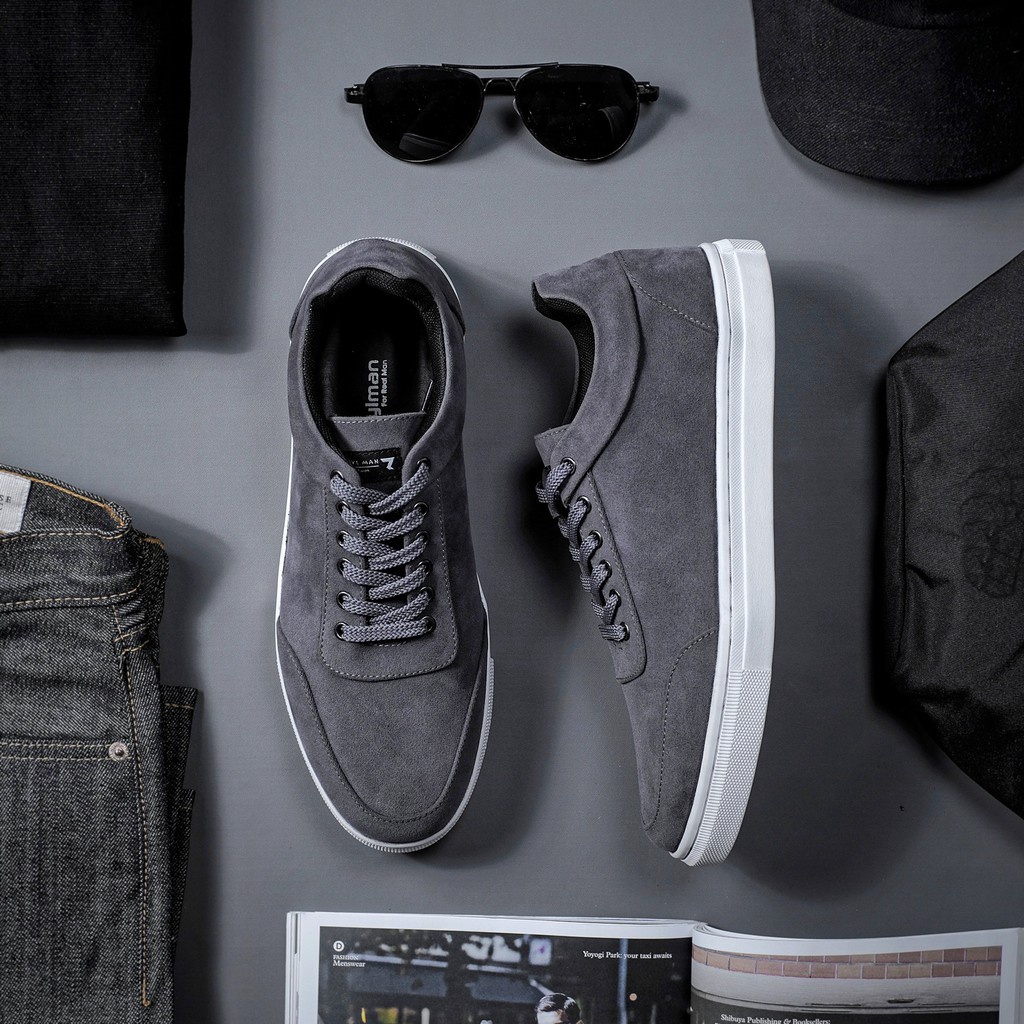 STAR Reylman Clev Grey Sepatu Sneakers Pria Kulit Casual Kasual Sport Cowok LakLaki Original Sepatul