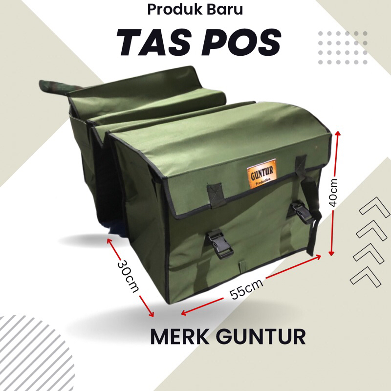 Tas Pos kain Merk Guntur Jumbo/Tas kurir/Tas obrok Anti air Spoon/Tas barang