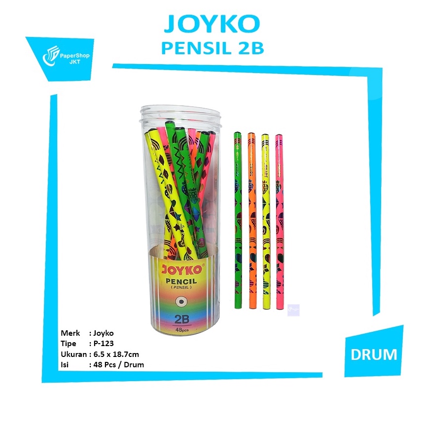 

Joyko Pensil Kayu 2B P123 Pensil Anak Lucu Drum o V1G8