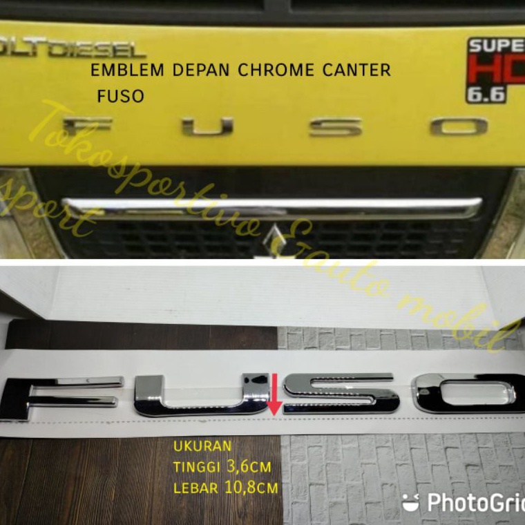 KODE H4K Embelm Logo Huruf Tulisan Lambang canter FUSO truck box Logo Fuso Depan kap