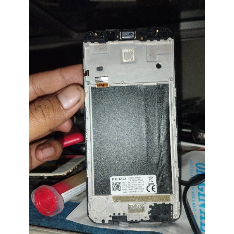 lcd satu sett nempel frame MEIZU C9 bonus speaker atas& fleksibel on off(barang NORMAL) bergaransi