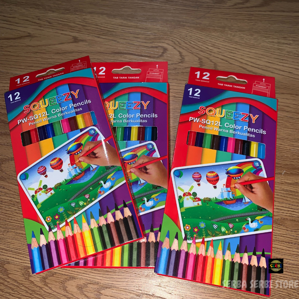 

PENSIL WARNA / PULAS WARNA WARNI / ALAT MEWARNAI / ALAT GAMBAR SQUEEZY PANJANG DAN PENDEK ISI 12PCS