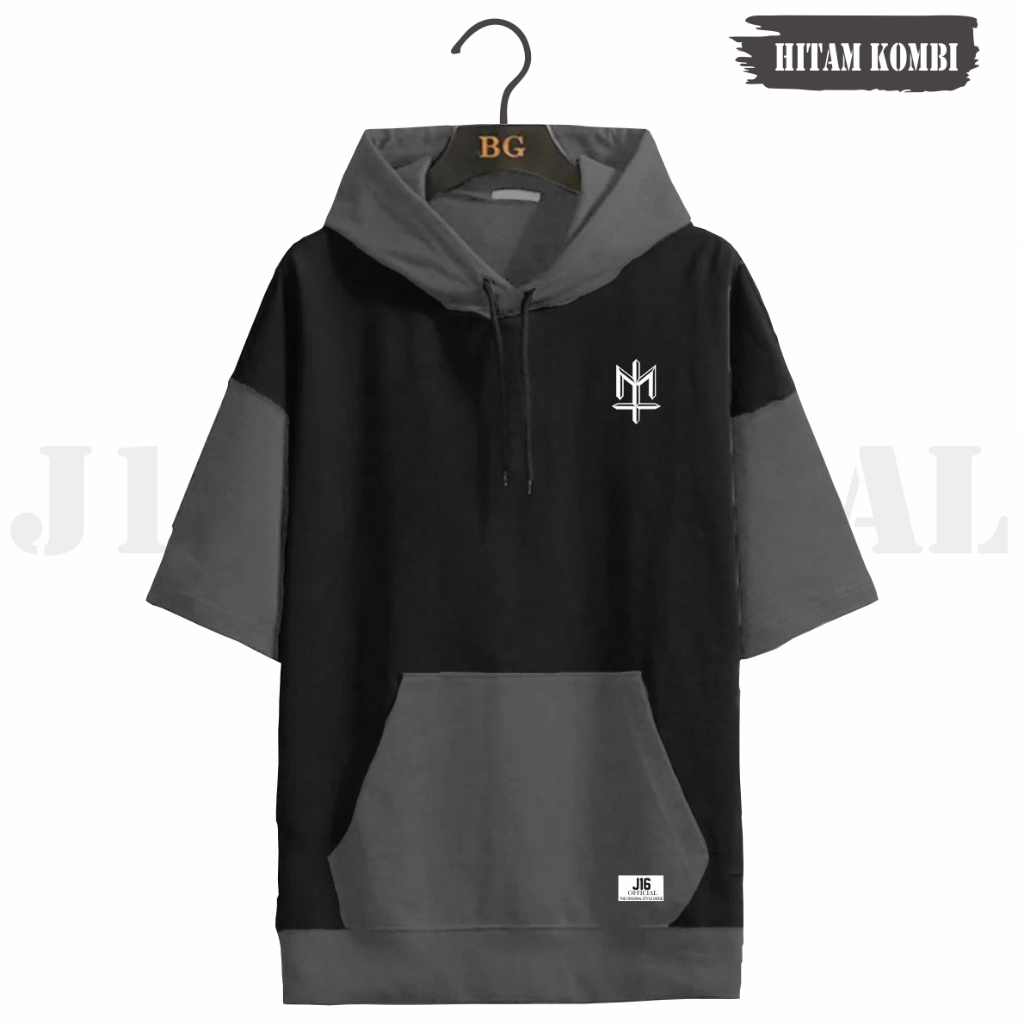 Hoodie lengan pendek Pria Wanita Distro