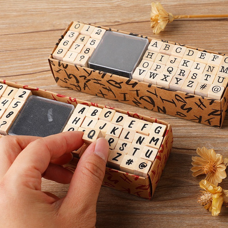 

Aesthetic Wooden Stamp Alphabet Set Paket Stempel Kayu Estetik untuk Journaling Bujo Jurnal Scrapbook Vintage Wood DIY Bullet Alfabet x J6Z7
