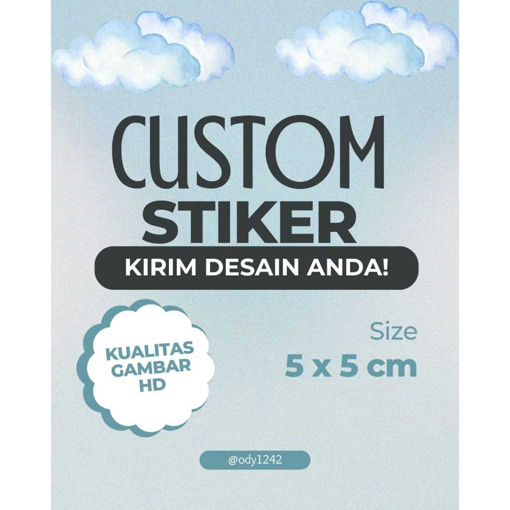 

CUSTOM STIKER SIAP CETAK! (60 pcs)