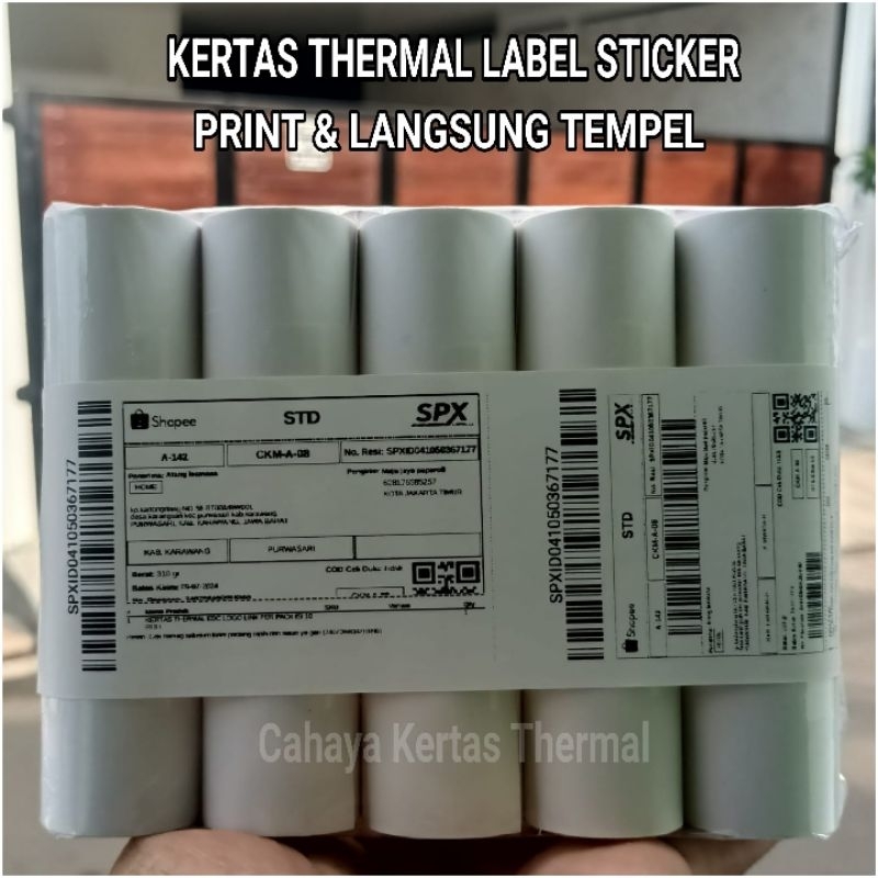 

Kertas Label Direct Sticker Thermal 58 mm x 5 Meter Kertas Sticker Thermal 57X30MM