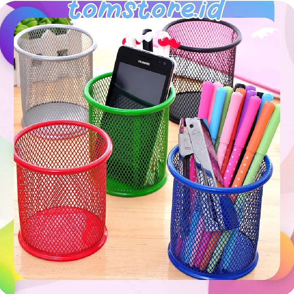 

SUPER BIG SALE TOMSTOREID R1 Tempat Alat Tulis Pensil Pena Bulat Besi Pen Pensil IMPORT MURAH