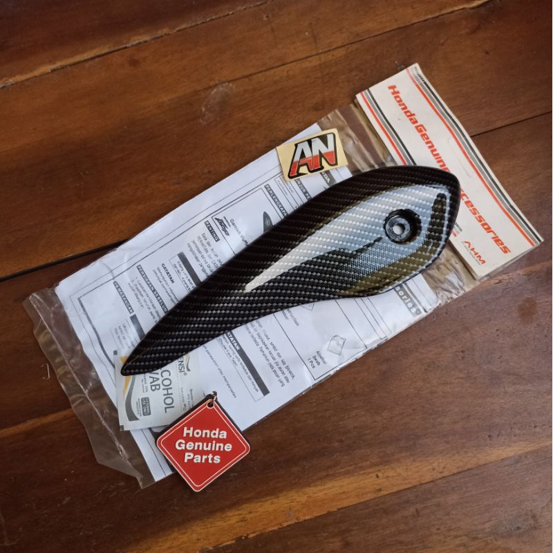 Garnish Cover Muffler Hiasan Tutup Knalpot BeAT POP Carbon Celup WTP Original Honda