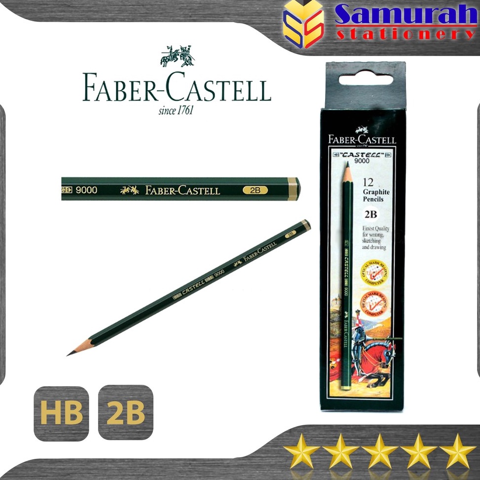 

KODE N2L9 Pensil Kayu Ujian FaberCastell 2B HB Asli Graphite Pencils Faber Castell Original 9