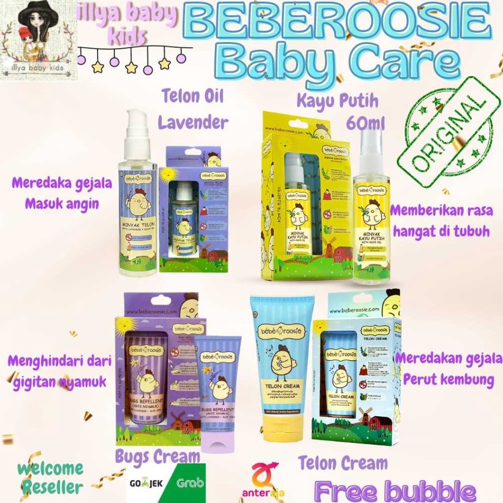 

YUK BELI Bebe Rossie Bebe Roosie Telon Cream Bugs Repellent 6gr Kuning Ungu SprayBUGS REPELLENT KRIM MINYAK TELON Anti Nyamuk MINYAK KAYU PUTIH Spray Olive Oil NEW