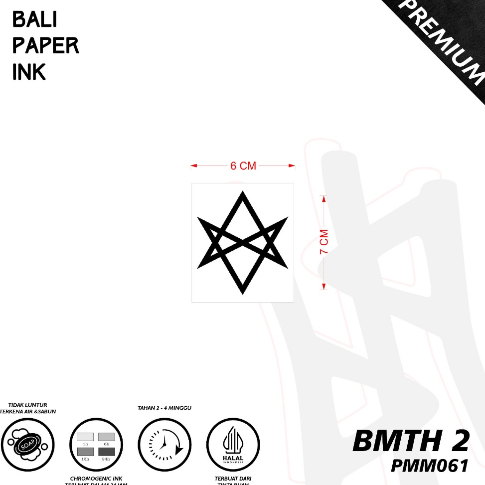 KODE N3U8 Tato BMTH 2 PMM61  Premium Temporary Tattoo  By Bali Paper Ink Temporary Tatto
