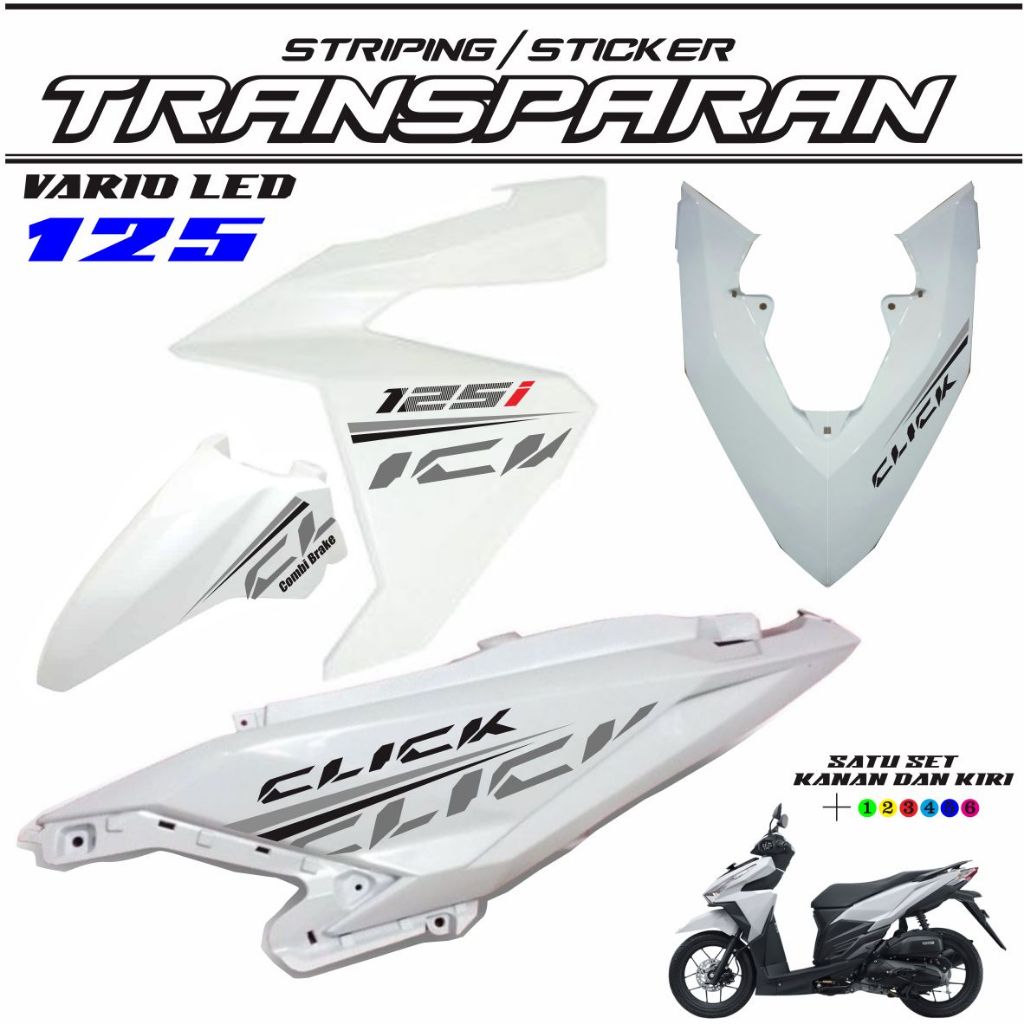 STRIPING CLICK VARIO LED 125 FI 2015 / 2017 TRANSFARAN STIKER