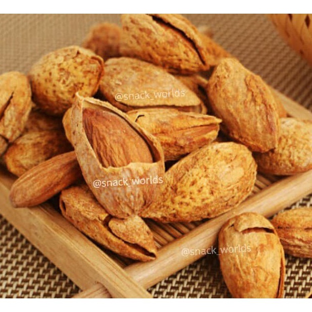 

READY STCOK 5gram Almond Roasted CREAMY Kacang Panggang USA California in Shell bakar