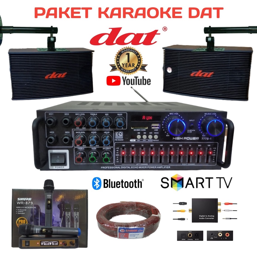 Tren Kekinian Paket Karaoke Speaker Dat ak1 Power Amplifier Sunbuck