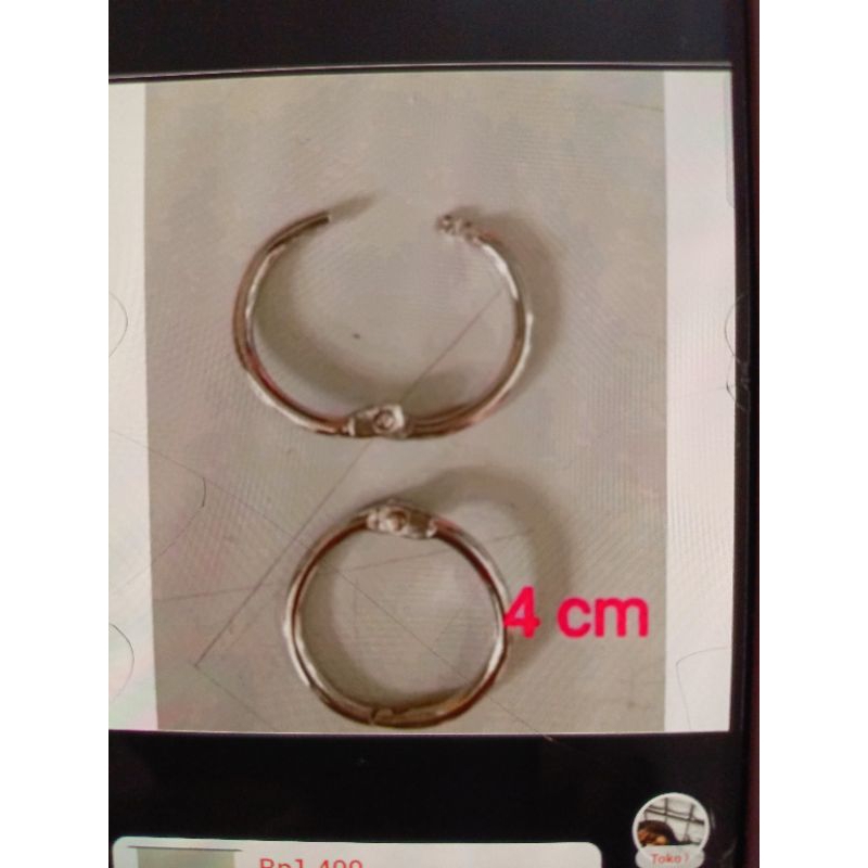 

Ring buka tutup 40mm 4cm warna silver