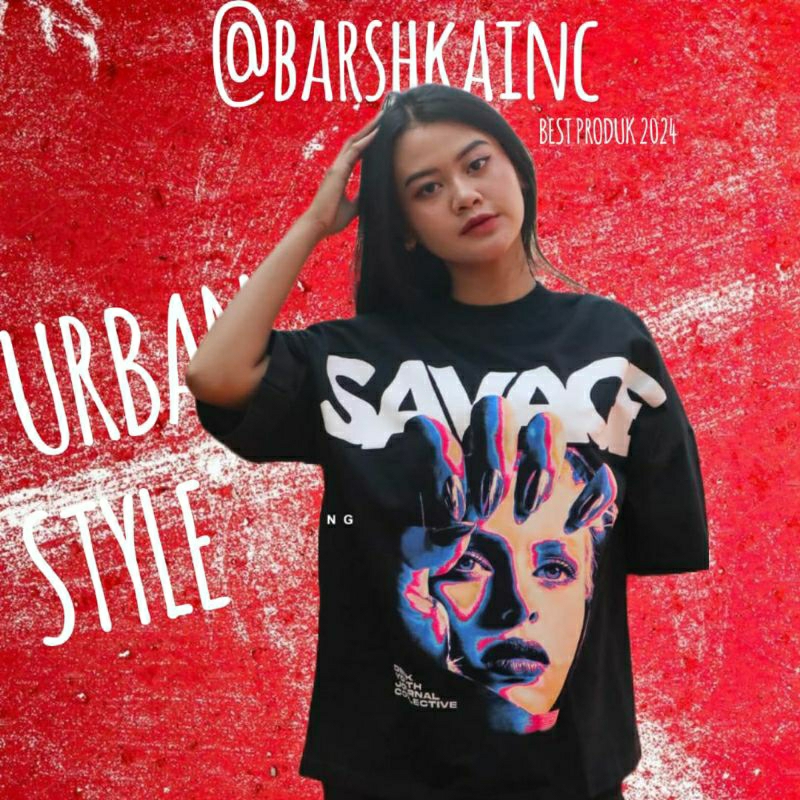 T-SHIRT KAOS OVERSIZE SAVAGE BLACK • DBRK REVENGE • KAOS DISTRO OVERSIZE
