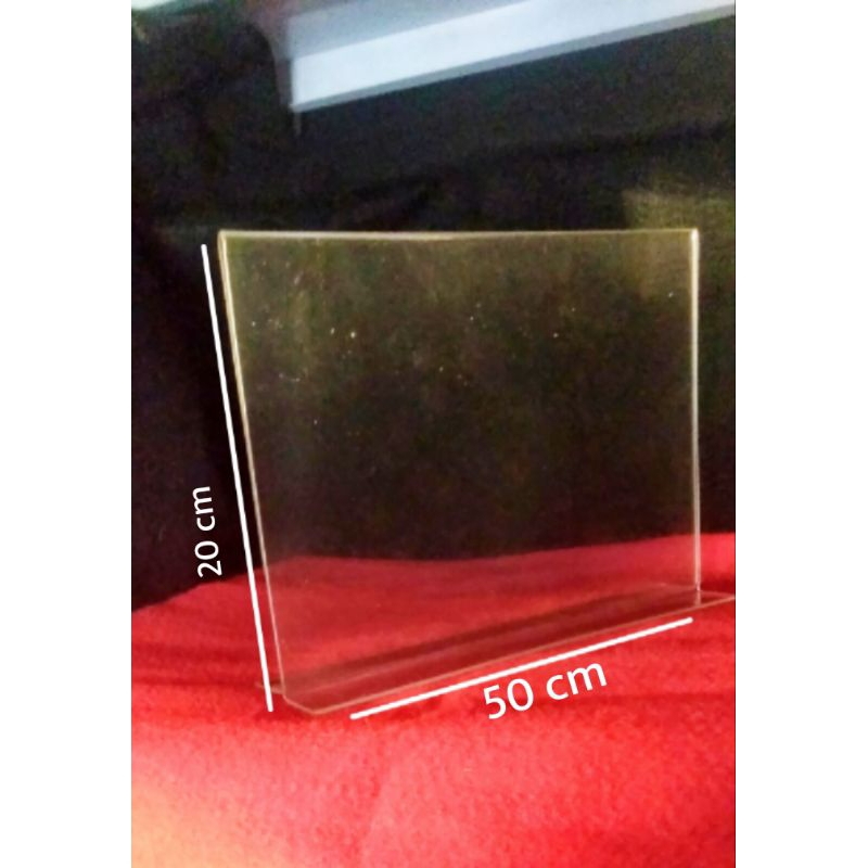

akrilik tempat brosur uk 20 x 50 cm model landscape T tebal 2 mm