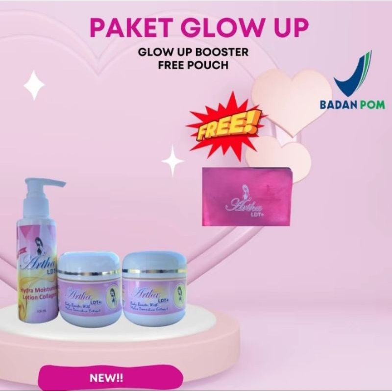 paket glow up arthaldt (1 lotion, 2 booster) original