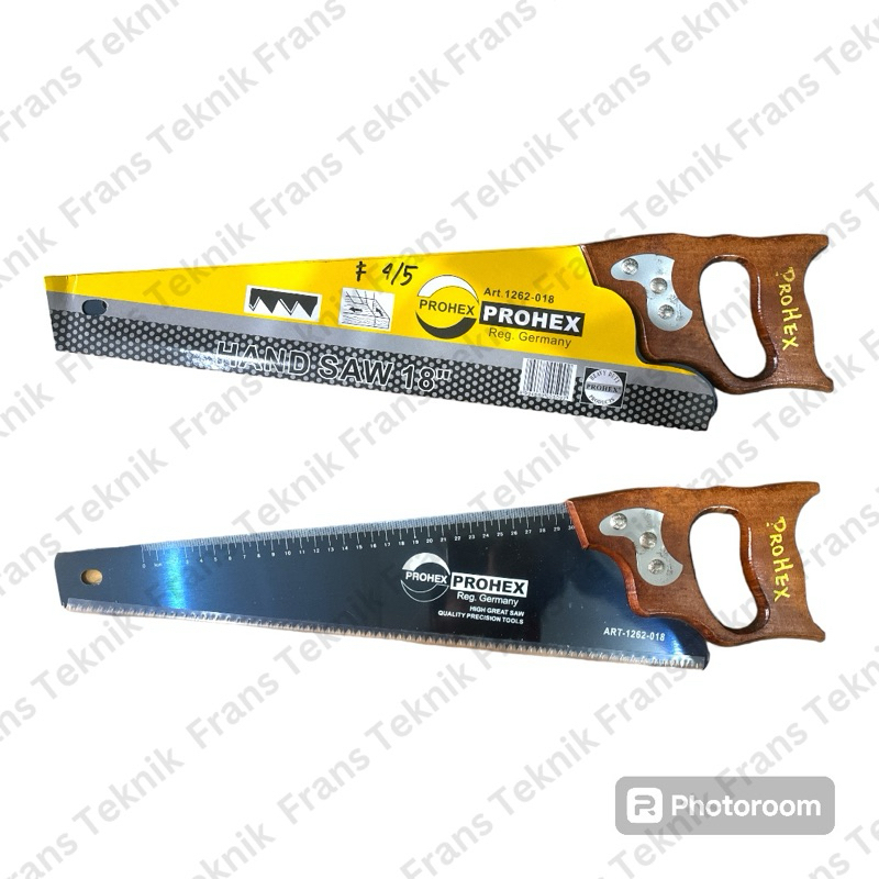 Gergaji Tangan Gg Kayu Plat Biru Prohex 16"/ 18"/ 20"/ Graji Kayu Gagang Kayu Plat Biru Prohex 1262-