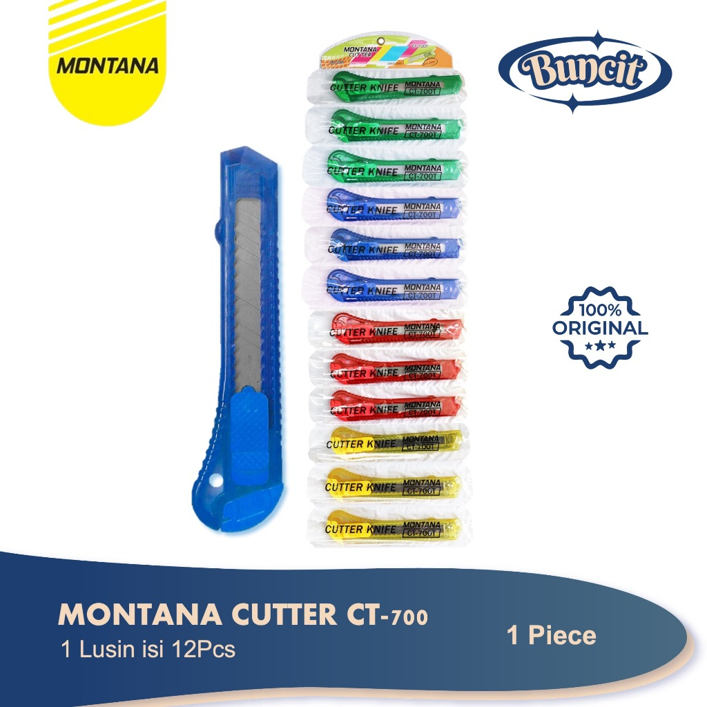 

Montana Cutter CT-700T / Cutter Kecil / Pisau Pemotong / Cutter Warna