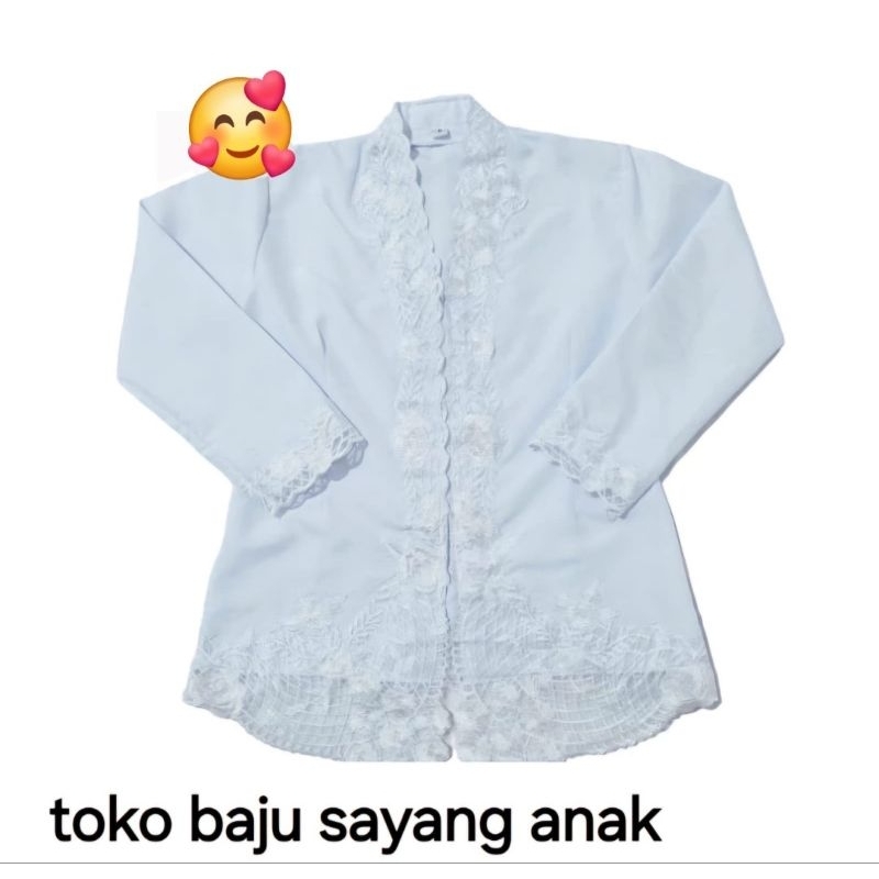kebaya putih bordir anak