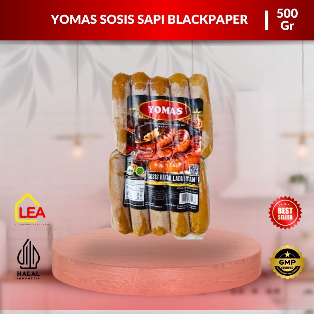 

Yomas Sosis Sapi Blackpaper 500gr / Sosis Bakar Lada Hitam