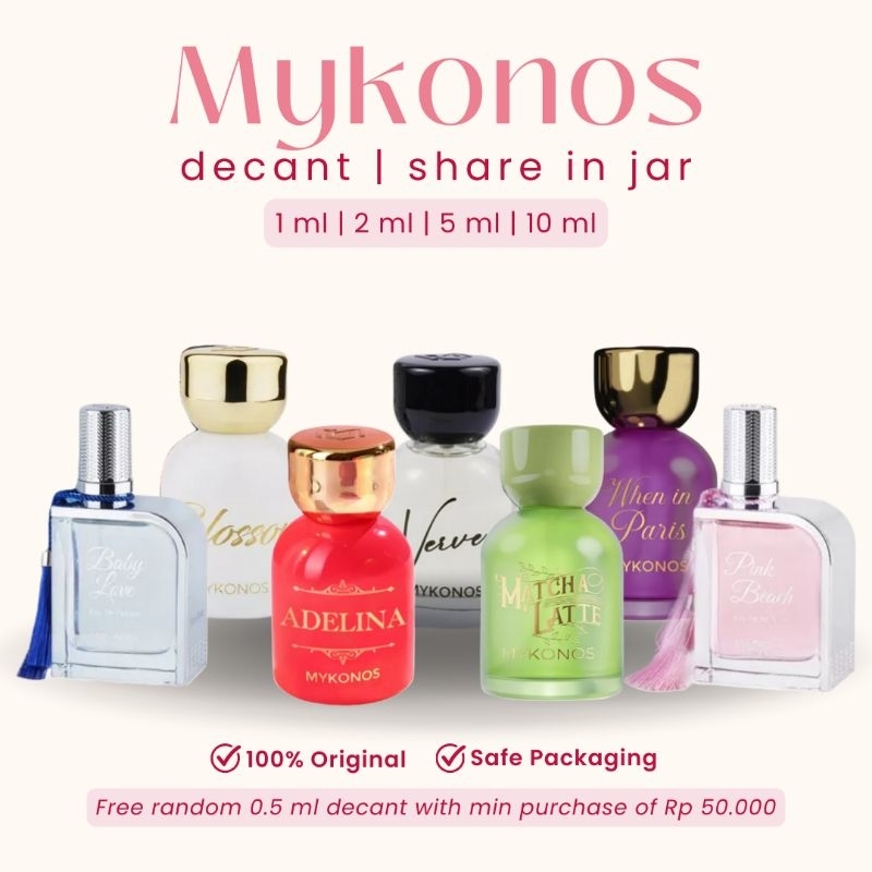 CLEARANCE SALE [DECANT / SHARE IN JAR] MYKONOS - Baby Love, Blossom, Adelina, Matcha Latte, When In 