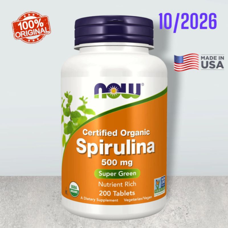 

Now Foods Certified Organic Spirulina 500 mg 200 Tablets