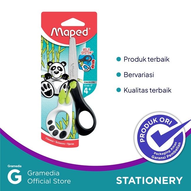 

Gramedia Bandung TSM - Gunting Maped Koopy 13 cm Panda Warna Hitam Putih