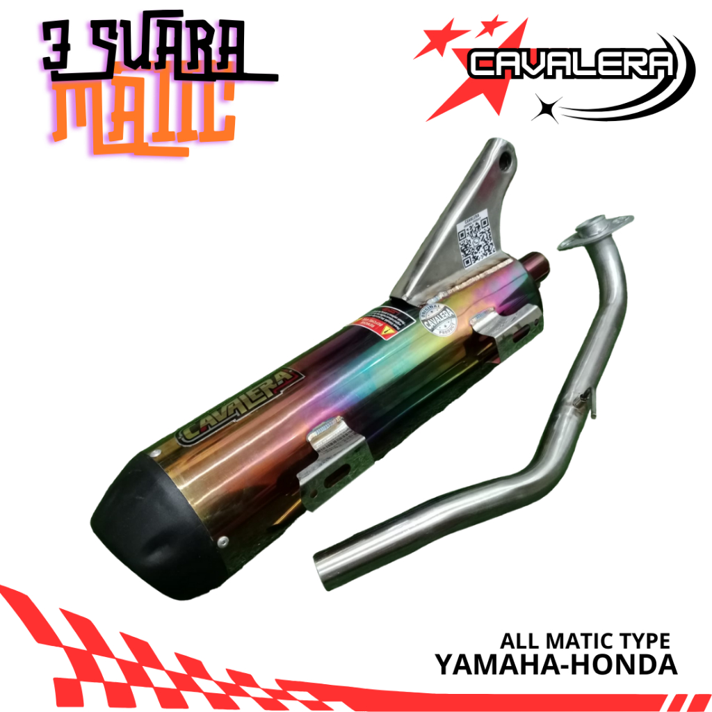 Knalpot 3 suara standard racing Pelangi Vario 125 Vario 150 160 Beat New Scoopy Nmax Aerox Mio J M3 