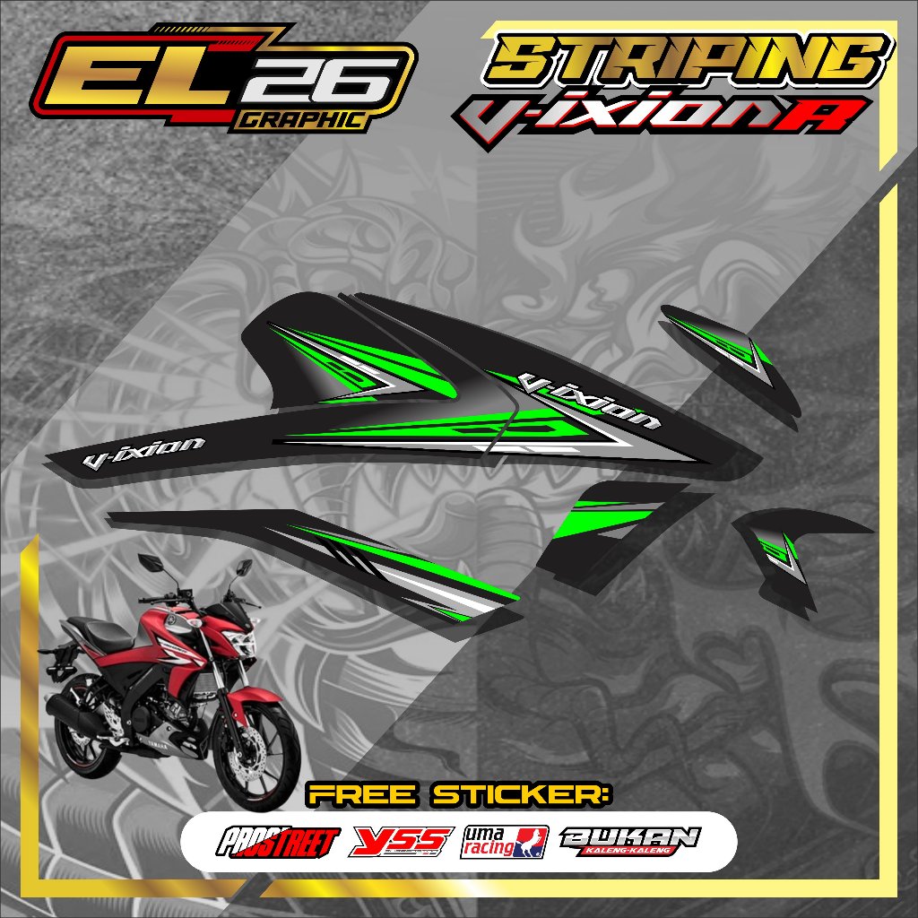242  STRIPING STICKER YAMAHA VIXION R - STICKER YAMAHA VIXION R MOTIF ABSTRAK