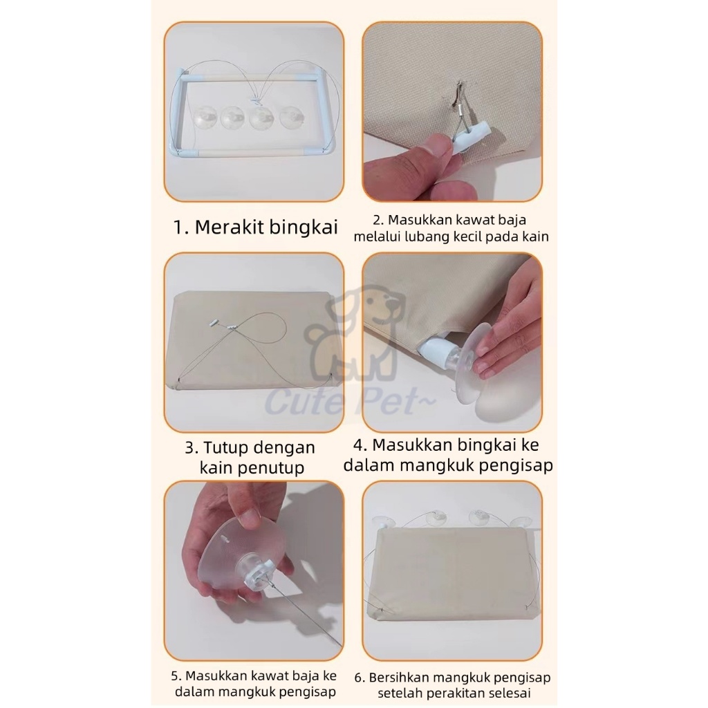 WRT Kursi Hammock Jendela Kucing - Tempat Tidur Hammock Kucing Besar untuk Keselamatan Kursi