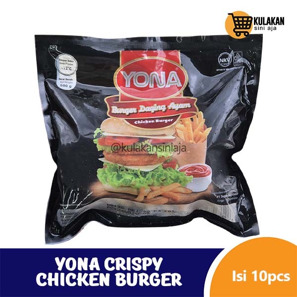 

Yona Crispy Chicken Burger isi 10 Pcs 600gr Burger Ayam Renyah