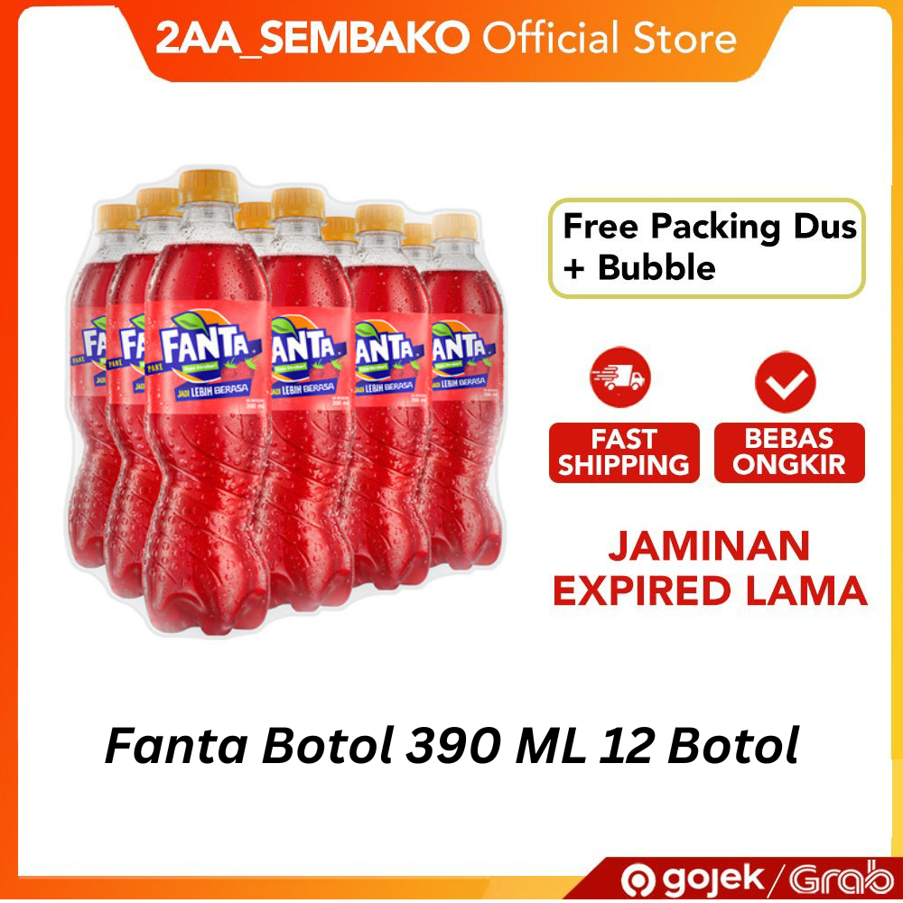 

Fanta Botol 390 ML 1 Dus isi 12 Botol